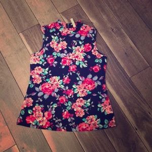 floral sleeveless top